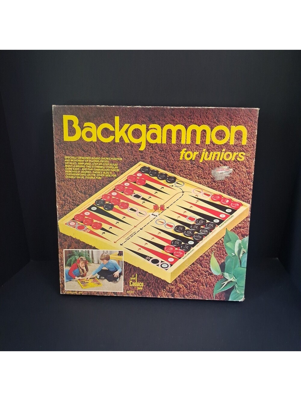 Vintage Cadaco Backgammon for Juniors Board Game No. 535, Complete